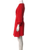CELINE NWT Red White Polka Dot Crepe 3/4 Sleeve Mini Knee Length Dress 38/6