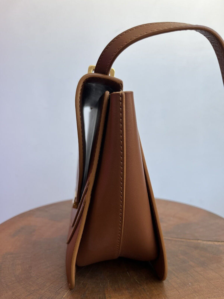 WANDLER Luna Camel Tan Brown Leather Flap Shoulder Bag Purse