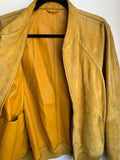 GUCCI Flight/Bomb Men's Vintage Yellow Suede/Leather Bomber Jacket 50