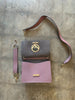 FENDI Kan I Logo F Powder Pink Taupe Calf Leather Gold Flap Shoulder Bag Purse