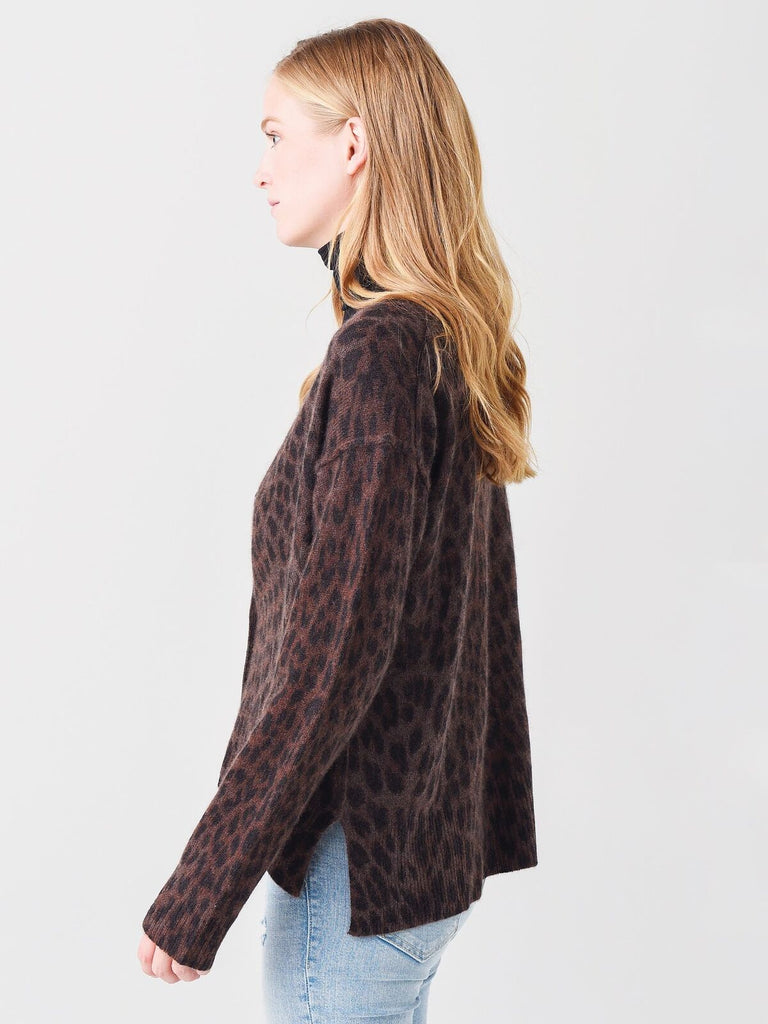 ZADIG & VOLTAIRE Mirka Leo Brown Leopard Print Cashmere Sweater Cardigan XS