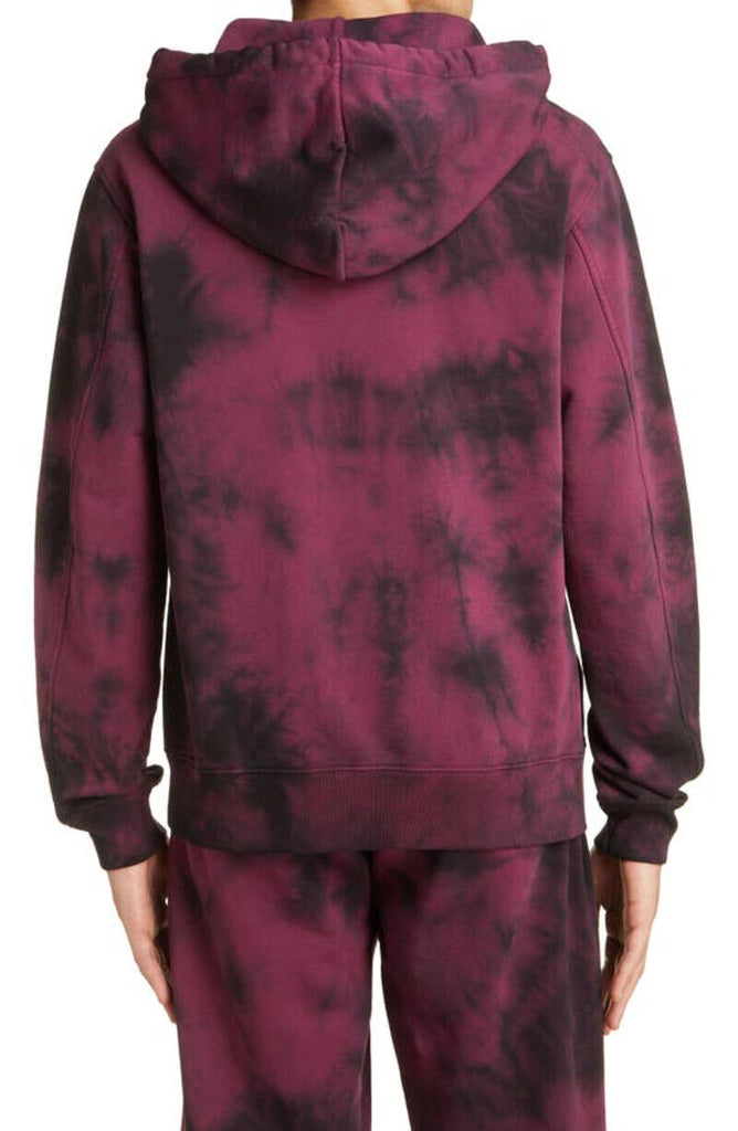 DRIES VAN NOTEN Men's Purple Black Tie Dye Print Hoodie Sweater Sweatshirt XL