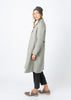 PAS DE CALAIS Light Gray Linen Wool Mid Length Garmentory Jacket Coat 38/6