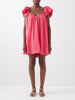 LA LIGNE Emily Pink Linen Ruffle Strap Puff Strap V-Neck Tunic Mini Dress XS