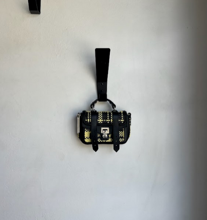 PROENZA SCHOULER PS1 Black Yellow Woven Leather Micro Hand Shoulder Bag Purse