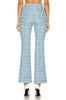 ALESSANDRA RICH NWT Blue Tweed Plaid Check Wool Flare Dress Pant Trouser 38/2/0