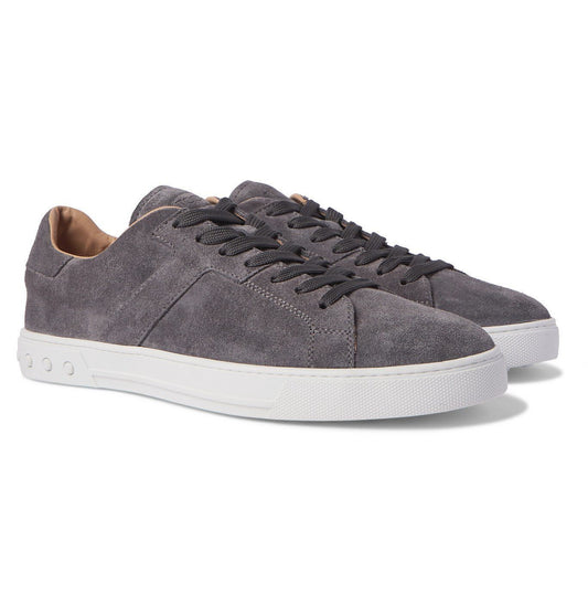 TOD'S TODS $600 Mens Gray T Suede Leather Gommino Pebble Low Top Sneaker 7.5