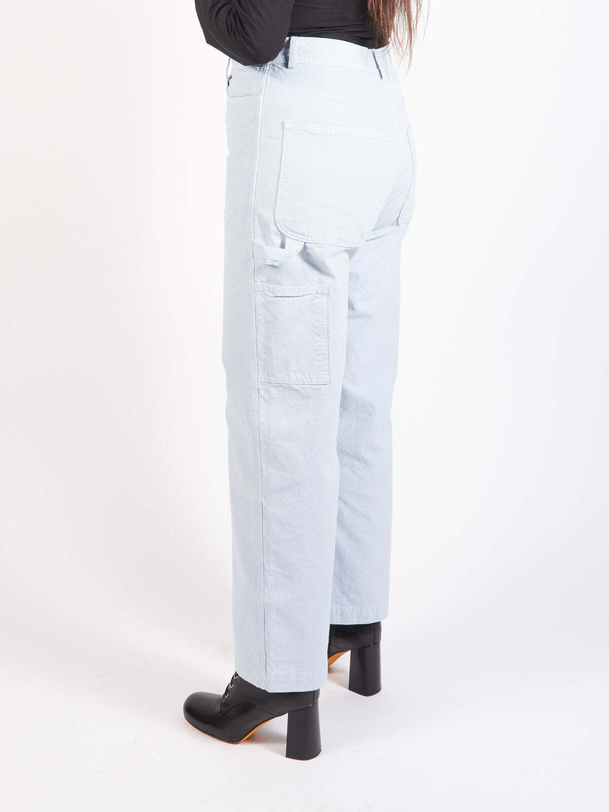JESSE KAMM NWT Handy Smokey Light Blue Straight Blue Cargo Canvas Pant 6/8