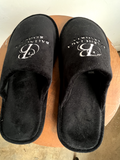BALENCIAGA Men's Resort Black Velour Velvet Logo Flat Slide Slipper 43/9/9.5