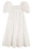 MARYAM NASSIR ZADEH MNZ Yara White 3/4 Puffed Sleeve Garmentory Midi Dress 4