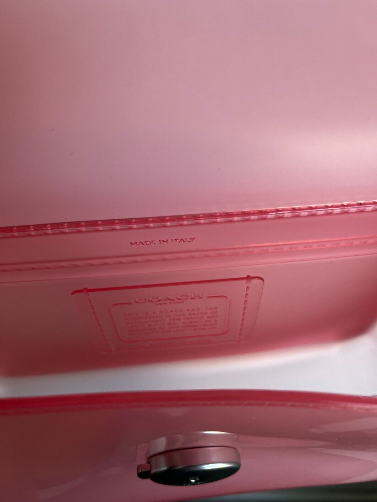 COACH NWT Jelly Tabby Pink Transparent Flap Crossbody Purse Shoulder Bag