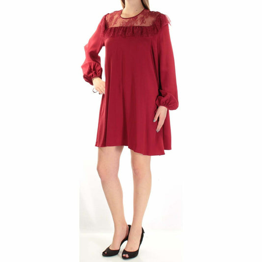 PHILOSOPHY DI LORENZO SERAFINI NWT RED LACE LS BALLOON SLEEVE DRESS 48/12