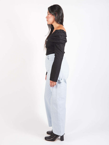 JESSE KAMM NWT Handy Smokey Light Blue Straight Blue Cargo Canvas Pant 6/8