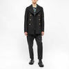 GIVENCHY Men's Black Wool Gold Button Double Breasted Jacket Pea Coat 48/M