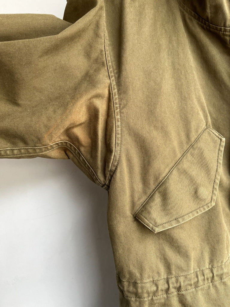 SAINT LAURENT YSL Men's Olive Green Cropped Cotton Gabardine Parka Jacket 46/S
