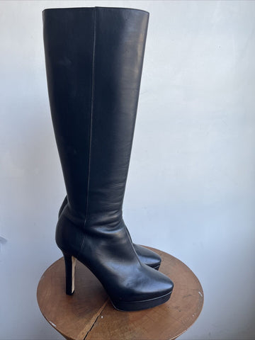 NODALETO Bulla Siler Metallic Purple Leather Heel Strappy Platform Heel 36.5
