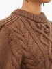 ISABEL MARANT Milford Brown Merino Wool Cableknit Crewneck Knit Sweater 34/2/0