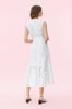 REBECCA TAYLOR NWT Terri Milk White Embroidery Eyelet Belt Midi Wrap Dress 0