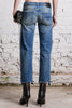 R13 Boy Straight With Rips Jasper Stretch Wash Chewed Hem Straight Denim Jean 27