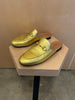 GUCCI	Princetown Gold Metallic Leather Horsebit Flat Slide Mule Slipper 37.5/7.5