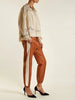 ISABEL MARANT Coy Brown White Leather Stripe Jogger Trouser Dress Pant 34/2/0