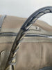 BALECIAGA Black Green Leather Handle Canvas Nylon Large Briefcase Duffel Gym Bag