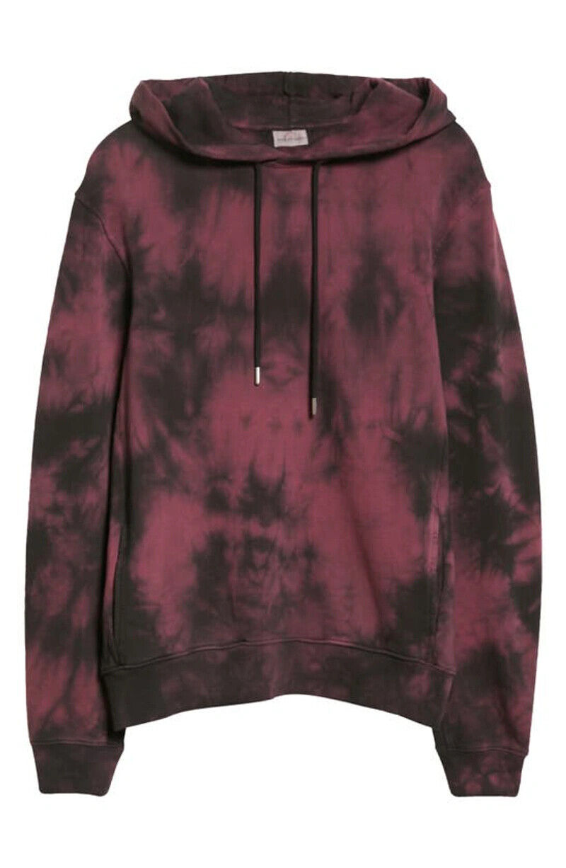 DRIES VAN NOTEN Men's Purple Black Tie Dye Print Hoodie Sweater Sweatshirt XL