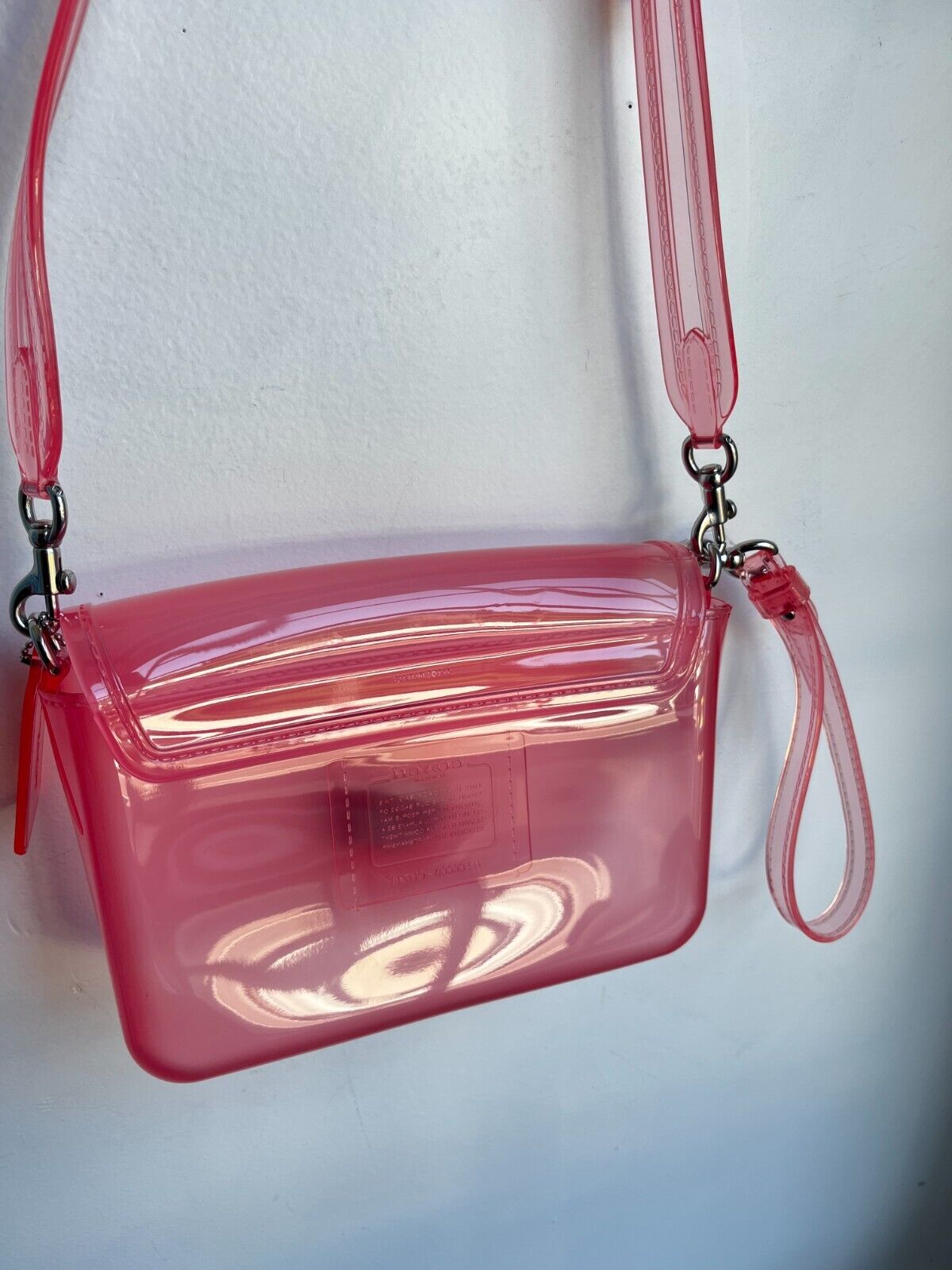 COACH NWT Jelly Tabby Pink Transparent Flap Crossbody Purse Shoulder Bag
