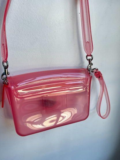 COACH NWT Jelly Tabby Pink Transparent Flap Crossbody Purse Shoulder Bag