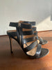 GIANVITO ROSSI Black Leather Strappy Open Peep Toe Ankle Heel Stiletto 6.5/7/37