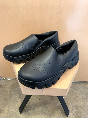 CHRISTIAN LOUBOUTIN Very Prive Black Leather Platform Open Peep Toe Heel Shoe 38