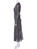 DOEN Dosha Gray Black Cotton Floral Semi-Sheer Long Sleeve Maxi Sheath Dress XS