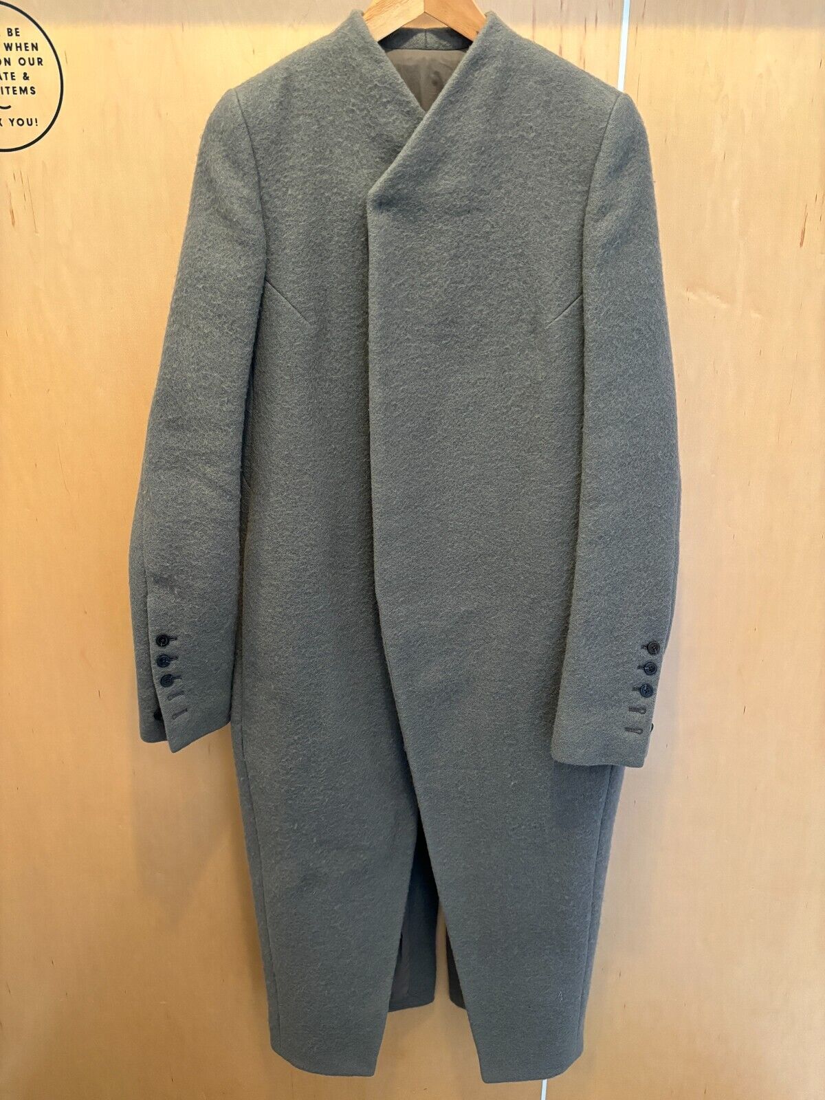 Rick Owens 2 button pharmacy coat 46