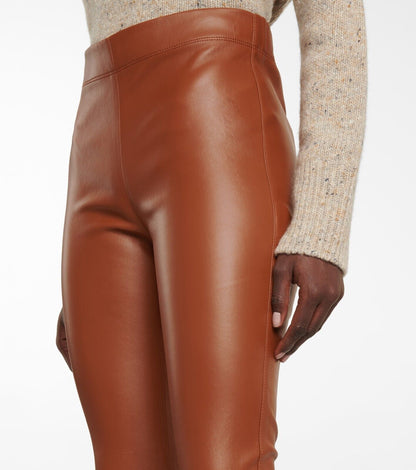 JOSEPH NWT $1168 Brown Camel Tan Leather Slim Leg Skinny Pant Leggings 36/4