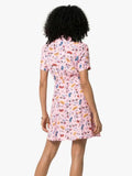 HVN Tender Loving Care $550 Paula Pink Car Print Silk Belted Mini Shirt Dress 4