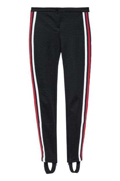 GUCCI Black Technical Web Band Red White Stripe Stirrup Sweat Pant Legging XS