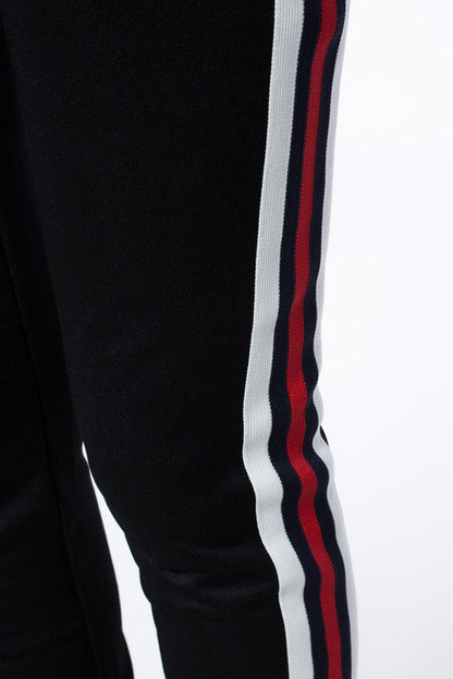 GUCCI Black Technical Web Band Red White Stripe Stirrup Sweat Pant Legging XS