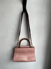 GUCCI NEW Nymphaea Pink Leather Bamboo Handle Web Stripe Shoulder Bag Purse
