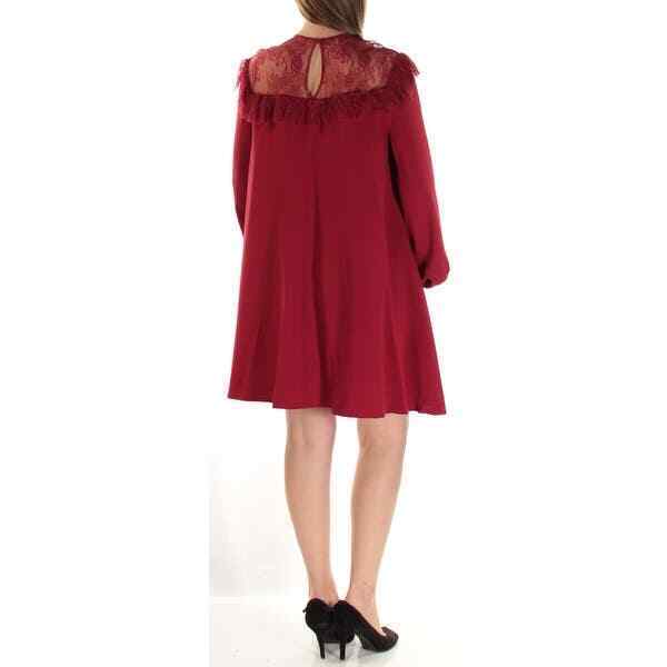 PHILOSOPHY DI LORENZO SERAFINI NWT RED LACE LS BALLOON SLEEVE DRESS 48/12