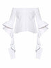 ELLERY Delores White Off The Shoulder Cotton Ruffle Long Sleeve 2