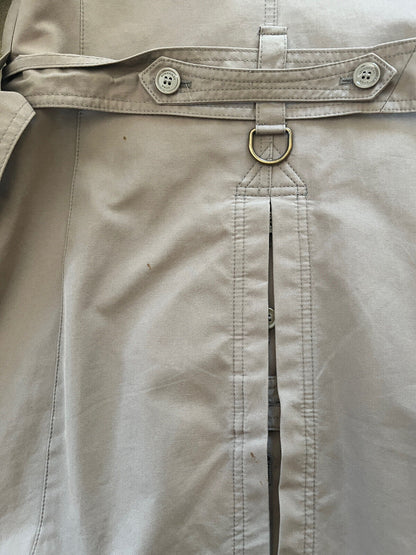 BURBERRY BRIT Tan Khaki Cotton Double Breasted Belted Trench Jacket Coat 6/4