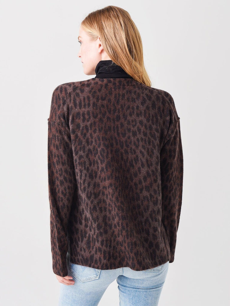 ZADIG & VOLTAIRE Mirka Leo Brown Leopard Print Cashmere Sweater Cardigan XS