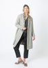 PAS DE CALAIS Light Gray Linen Wool Mid Length Garmentory Jacket Coat 38/6