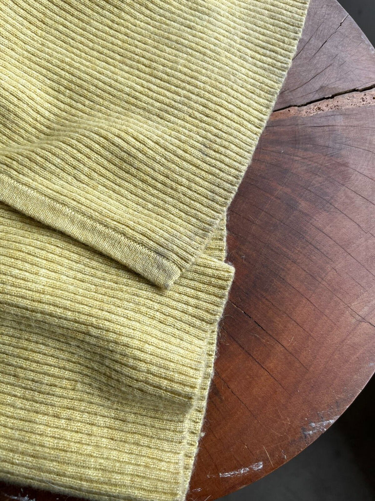 PARIS GEORGIA Yellow Wool Blend Rib Knit Long Sleeve Button Duster Sweater S