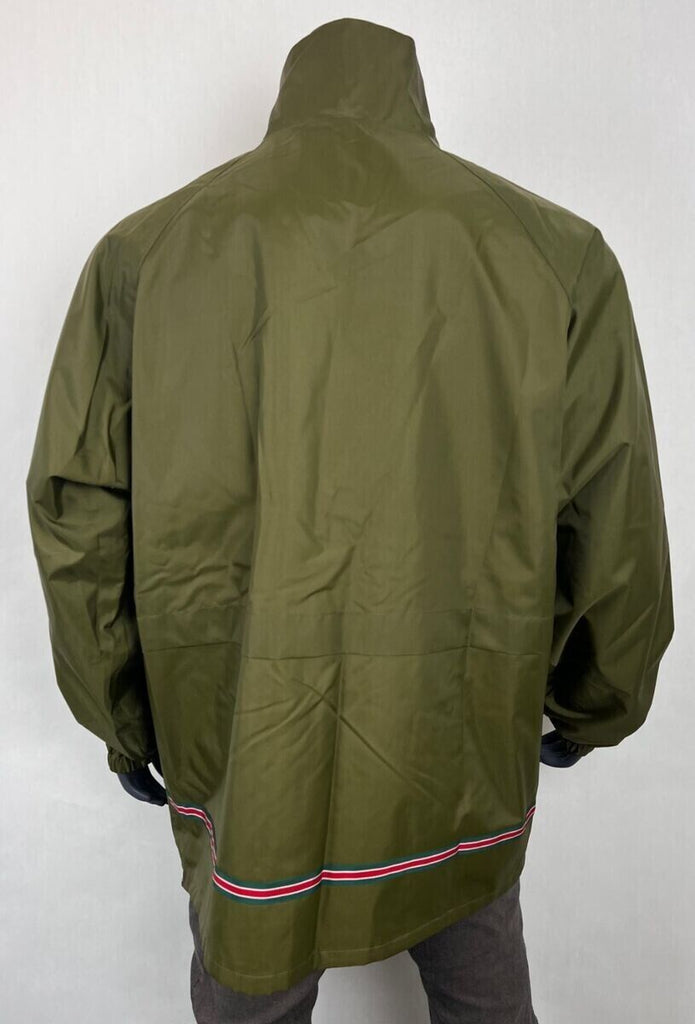 GUCCI Men's Evergreen Yellow Lightweight Vtg GRG Web Reversible Jacket 56/XL