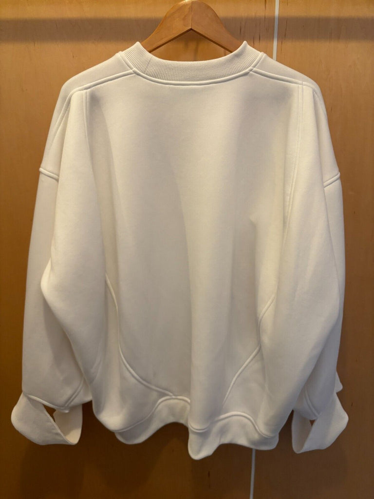MELITTA BAUMEISTER White Oversized Front Hole Cut Cuff Sweatshirt Sweater S
