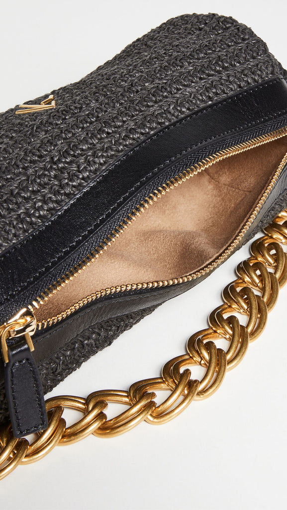 MANU ATELIER NEW XX Mini Cylinder Woven Crochet Leather Chain Shoulder Bag Purse