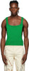 BODE Unisex Men's Dickey Green Knit Wool Embroidered Sleeveless Tank Top Blouse M/L