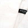 BALMAIN White Cotton Blend Matelasse Chevron Gold Button Jacket Blazer 36/4/2