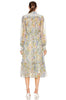 ZIMMERMANN NWT Super Eight Silk Floral Print Shirred Belted Bow Midi Dress 0/XS